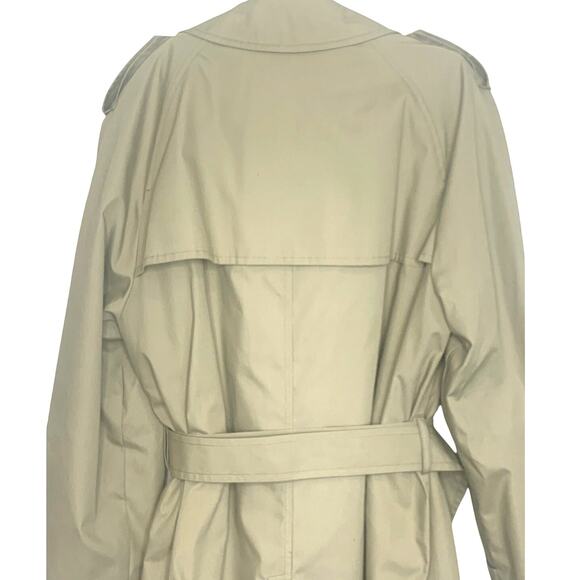 London Fog Trench Coat 40R Mens Tan Vintage Iconic Double Breasted Zip Lining - Picture 8 of 15